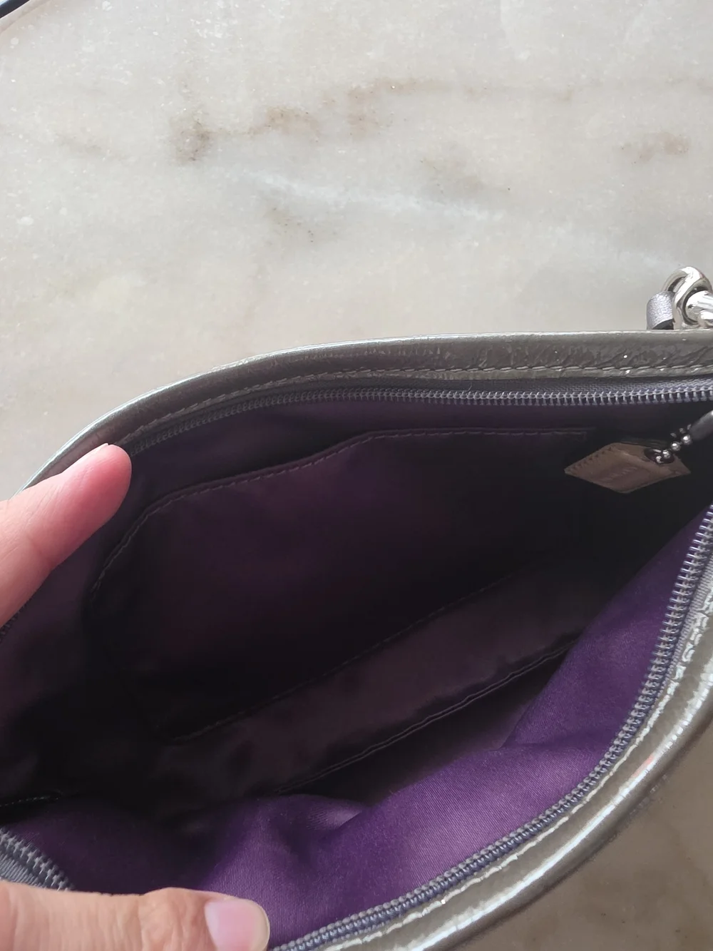 Coach Small Signature Wristlet in Beige/Taupe